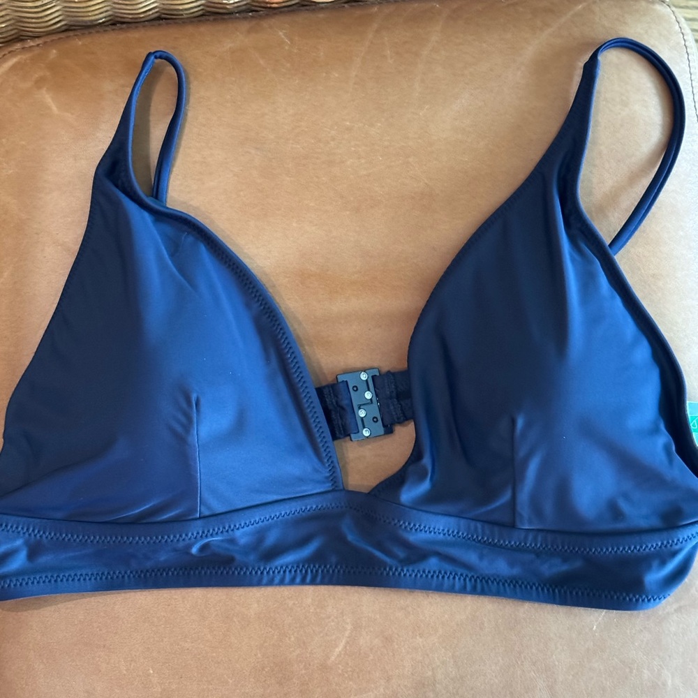 Navy J.Crew plunge bikini top
